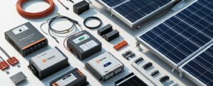 componenti impianto solare: cavi, pannelli, inverter, chip