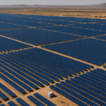 Vista dall'alto del Bahdla Solar Park in India