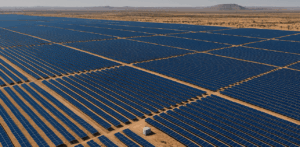 Vista dall'alto del Bahdla Solar Park in India